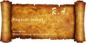Regius Antal névjegykártya
